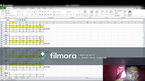 eliminasi gauss jordan 4 variabel menggunakan excel
