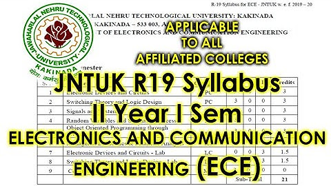 JNTUK R19 Syllabus | II Year I Sem | ECE Syllabus B.Tech R19 | Purushotam Academy