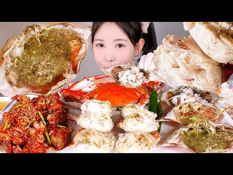 숫꽃게가 속삭였다 '우앙아 가을이야🍂' 가을 제철 꽃게찜, 무침 먹방 Male Blue Crab [eating show] mukbang korean food