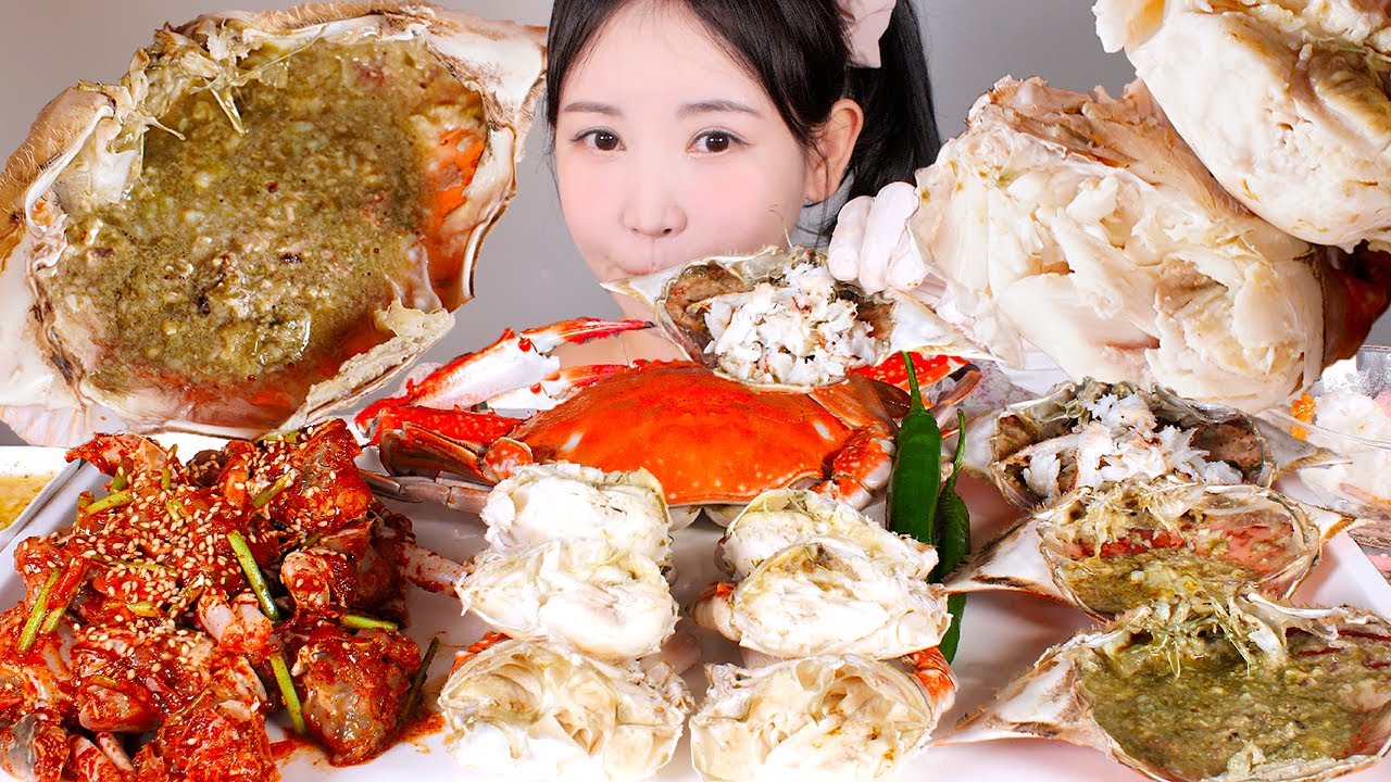 숫꽃게가 속삭였다 '우앙아 가을이야🍂' 가을 제철 꽃게찜, 무침 먹방 Male Blue Crab [eating show] mukbang korean food