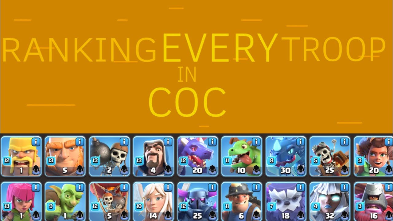 RANKING EVERY (home) TROOP in COC - YouTube