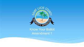 Know Your Ballot - Amendment 1