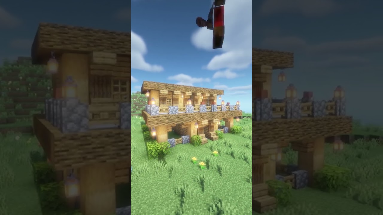 🌳 How to BUILD a WOODEN SURVIVAL HOUSE *EASY* | 🎬 Minecraft Short