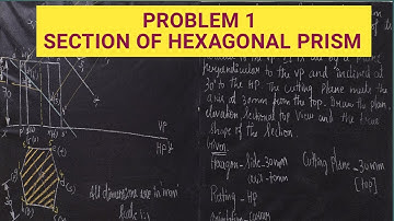 PROBLEM 1 ON SECTION OF HEXAGONAL PRISM | SECTION OF SOLIDS | UNIT IV | EG | ENGLISH