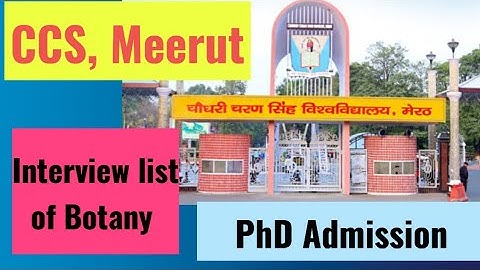 Interview list of Botany II PhD Admission II CCS University, Meerut II Exempted Category List II