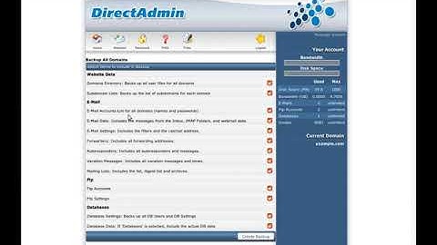 DirectAdmin - How to create backup of all Your data?