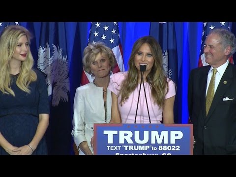 Donald Trump's Wife Melania Addresses Crowd