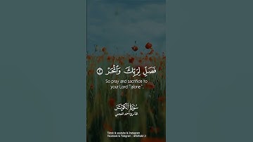 سورة الكوثر … القارئ أحمد العجمي | #allah #الله #القران_الكريم #القرآن_الكريم #foryou #اكسبلور #fyp