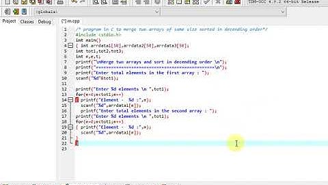 C to merge two arrays and sorted in descending order
