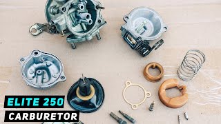 Honda Elite 250 Carburetor Disassemble / Clean / Assemble | Mitch's Scooter Stuff