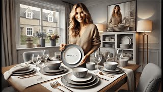 🍽️ Gibson Home Oslo Porcelain Chip and Scratch Resistant Set | Best Threshold Dinnerware Set 🍽️