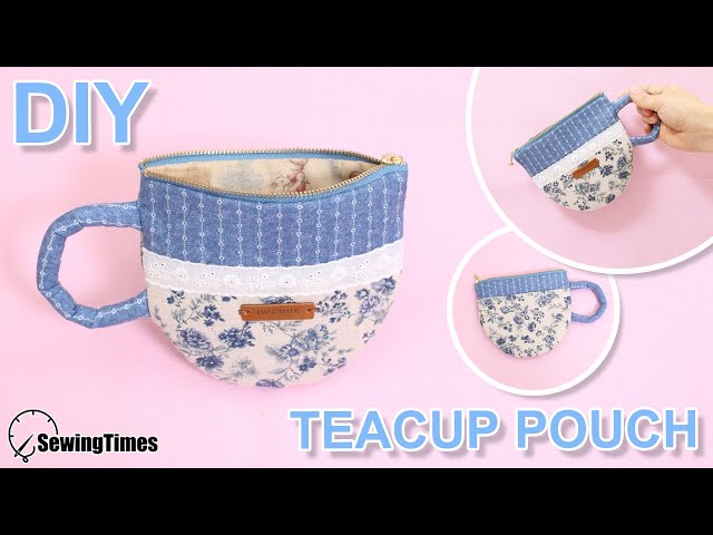 DIY TEACUP POUCH BAG | Sewing Gift Idea | Easy & Simple Makeup Bag Tutorial [sewingtimes]