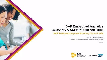 Overview: SAP Embedded Analytics – SAP S/4HANA & SFSF People Analytics | ESAC 2020