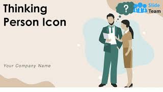 Thinking Person Icon Business Gear Innovative Employee Career Marketing Revenue