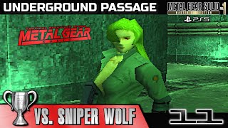 METAL GEAR SOLID 1 [11] • Underground Pass. • 🏆 vs. Sniper Wolf • Hard • Master Collection • Deutsch