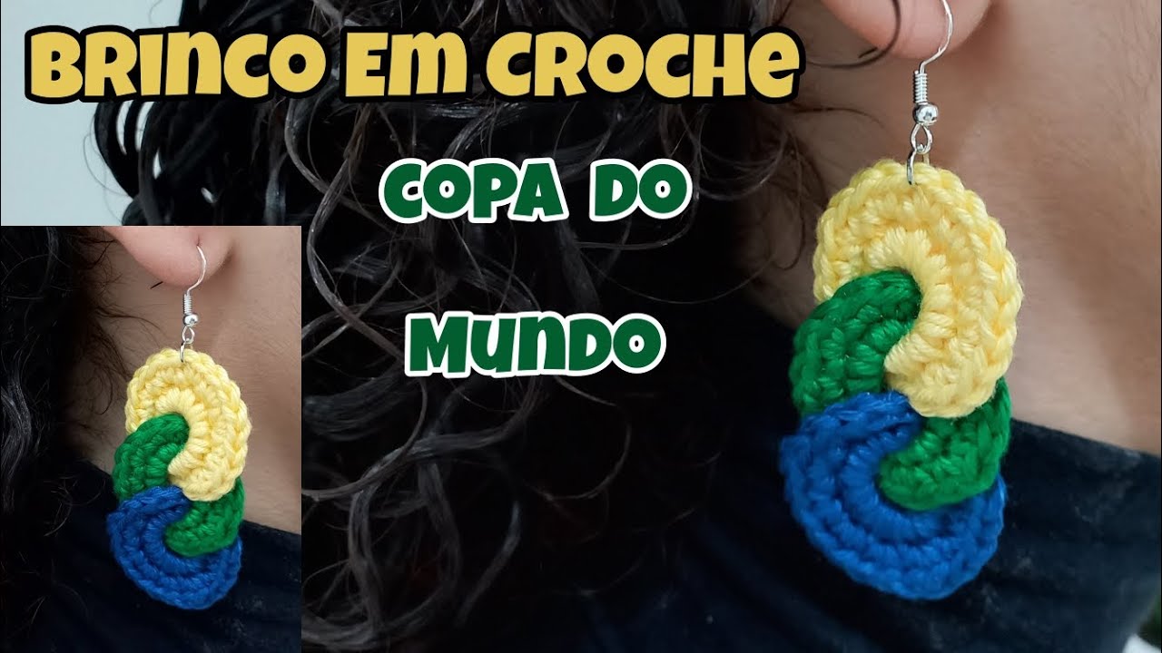 Brinco do Brasil em crochê muito fácil/Passo a passo #copa do mundo