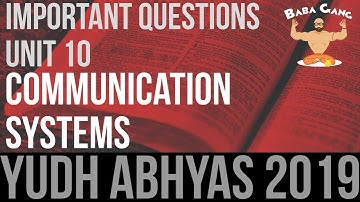 UNIT-10|Communication System| Important Questions| Yudhabhyas-2019 - Physics Baba