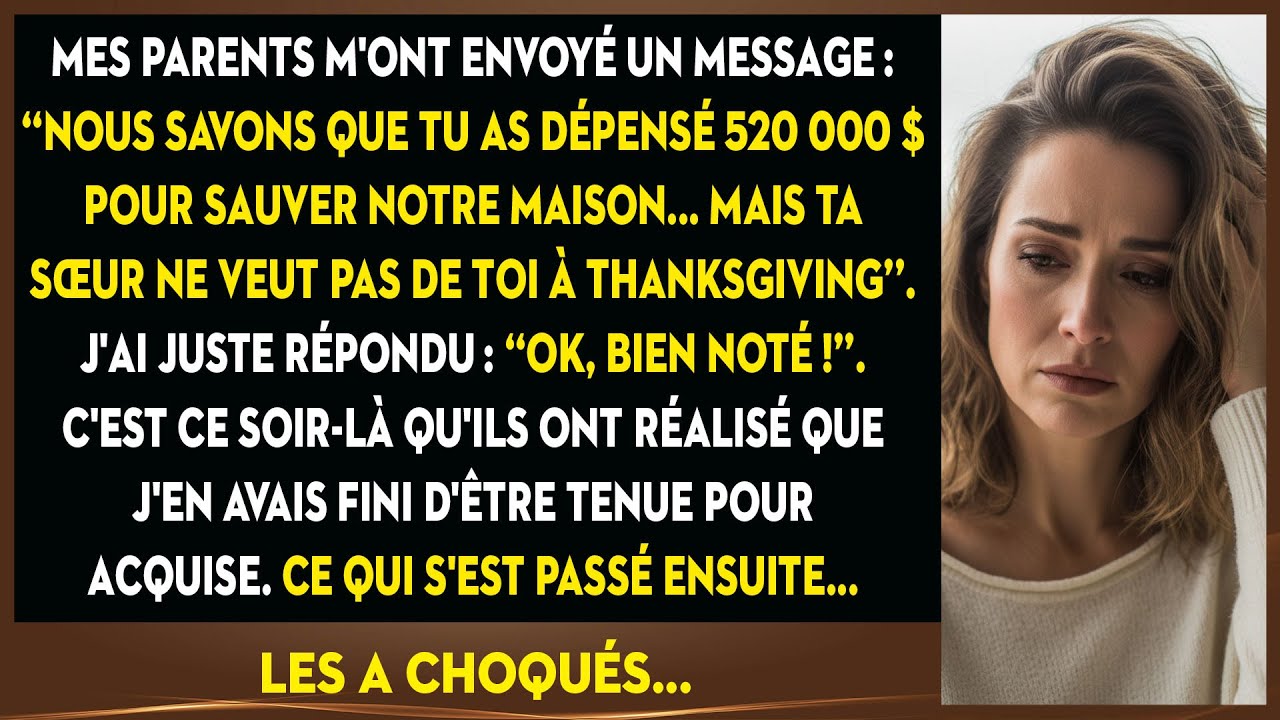 Après Avoir Réglé Leurs Dettes, Mes Parents M'ont Dit De Ne Pas Venir Pour Thanksgiving.
