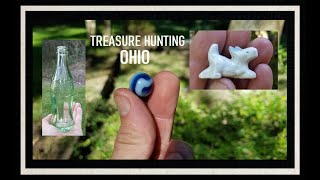 Digging AMAZING TREASURES On An Old dump - Bottle Digging - Marbles - Ohio History Channel - Toys -