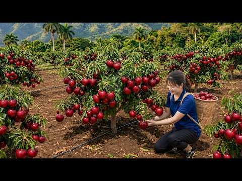 Harvesting 1,000+ Giant Red Apples to Sell | Mountain Orchard Was Completely Loaded with Fruit