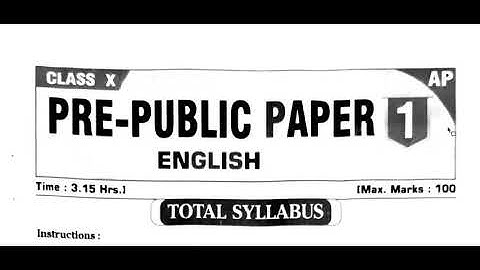 AP 10 TH CLASS ENGLISH MODEL PAPER PRE-FINAL 2023 EXAMS | 10th English Grandassignment-4 (PRE-FINAL)