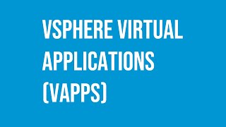 VMware vApps (Virtual Applications) for VMs and Network.