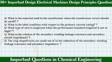 MCQ Questions Design Electrical Machines Design Principles with Answers