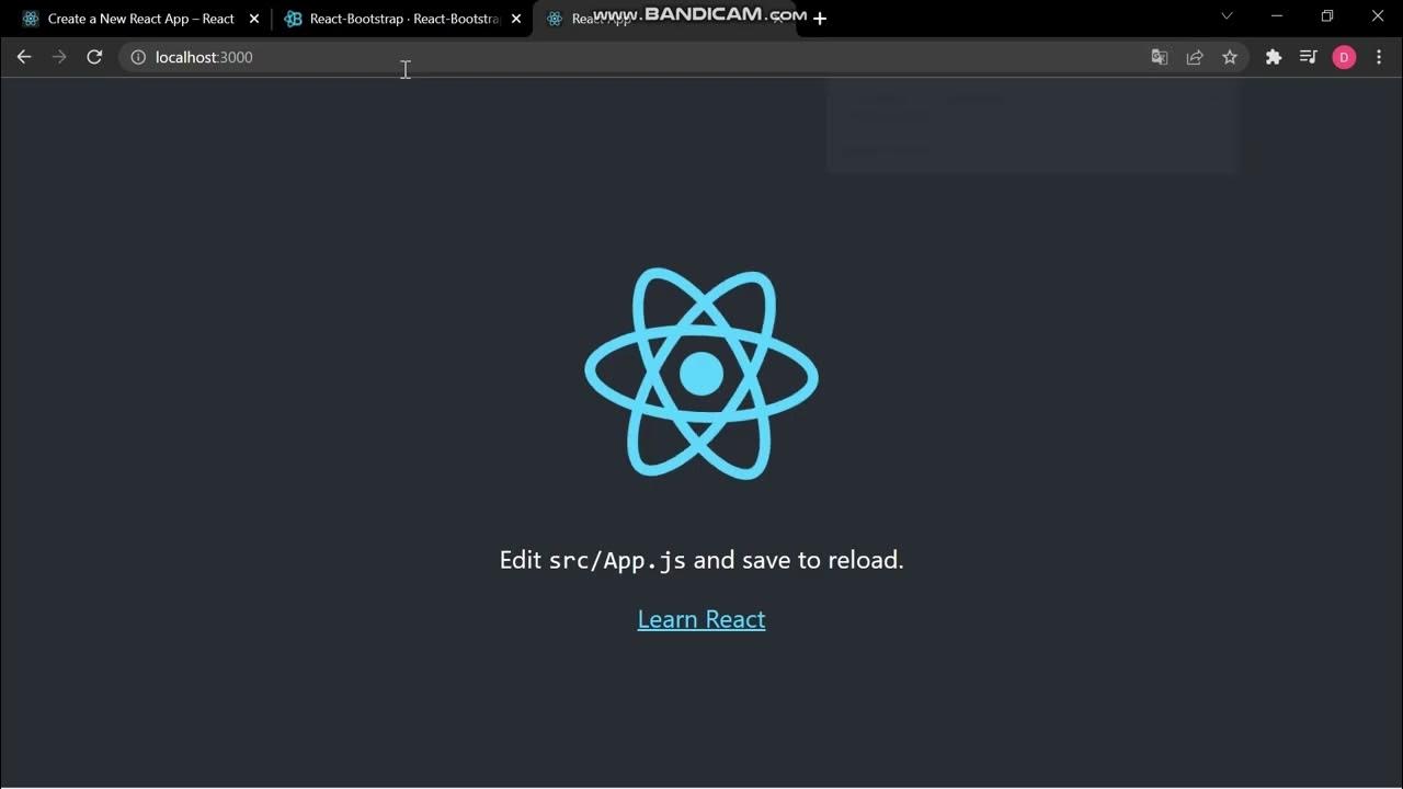 Cara Instal React js dan Instal Bootstrap di React js - YouTube