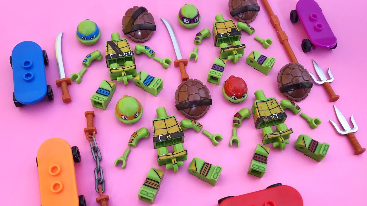 Lego Ninja Turtles TMNT | Raphael, Leonardo, Donatello, Michelangelo | Lego Minifigures Unofficial