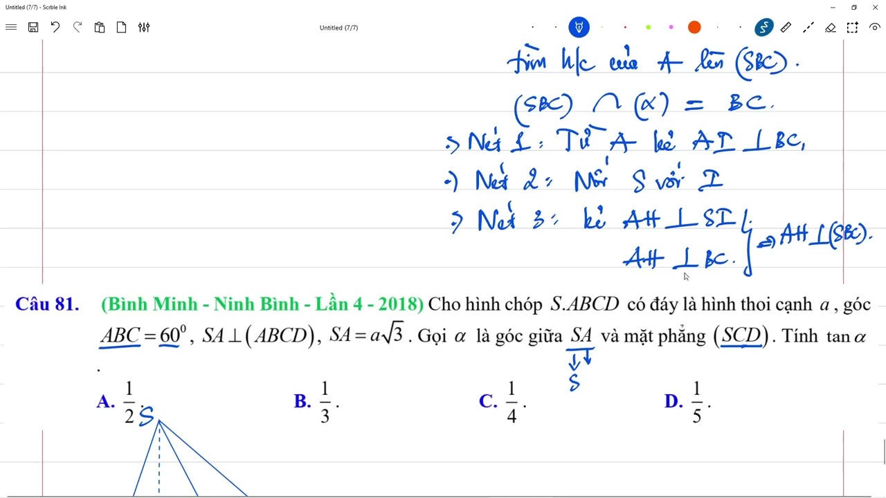 TOÁN 11: GÓC GIỮA ĐƯỜNG THẰNG VÀ MẶT PHẲNG NÂNG CAO