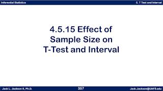 Statistics 4.5.15 Effect of Sample Size on Hypothesis Tests and Confidence Intervals