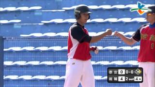20140409-1 甲組春季聯賽 泰安產險VS維輪實業 4上 泰安產險劉士綱敲出隊伍首安！