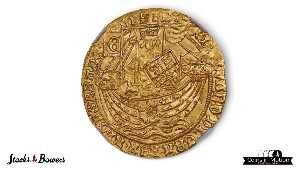 GREAT BRITAIN. Ryal, ND (1467-68). London Mint; mm: Crown. Edward IV, First Reign. NGC MS-61.