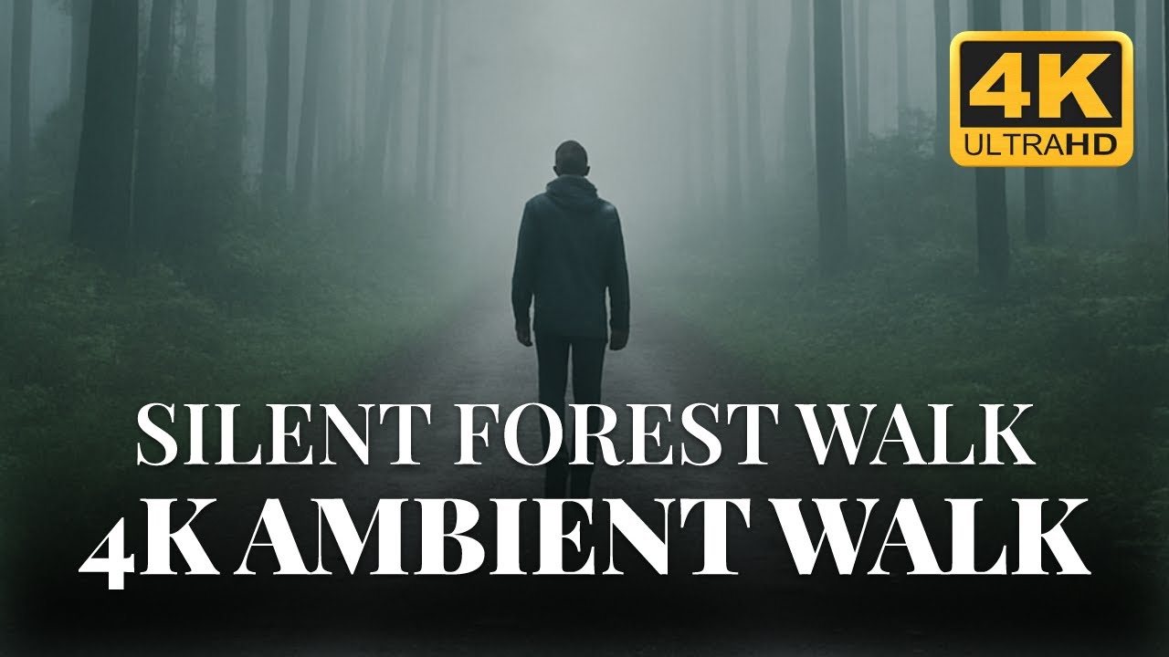 Foggy Forest Walk in 4K | Deep Nature Sounds & Dense Green Woods 🌲🌫️