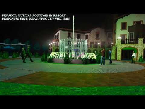 Dựng phim Nhạc nước bể tròn cho resort tại Campuchia - Musical fountain for resort in Cambodia