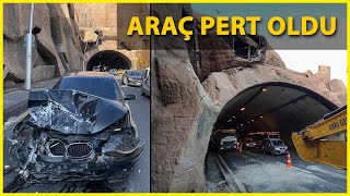 Tünel Çıkışında Otomobilin Üzerine Beton Parçası Düştü