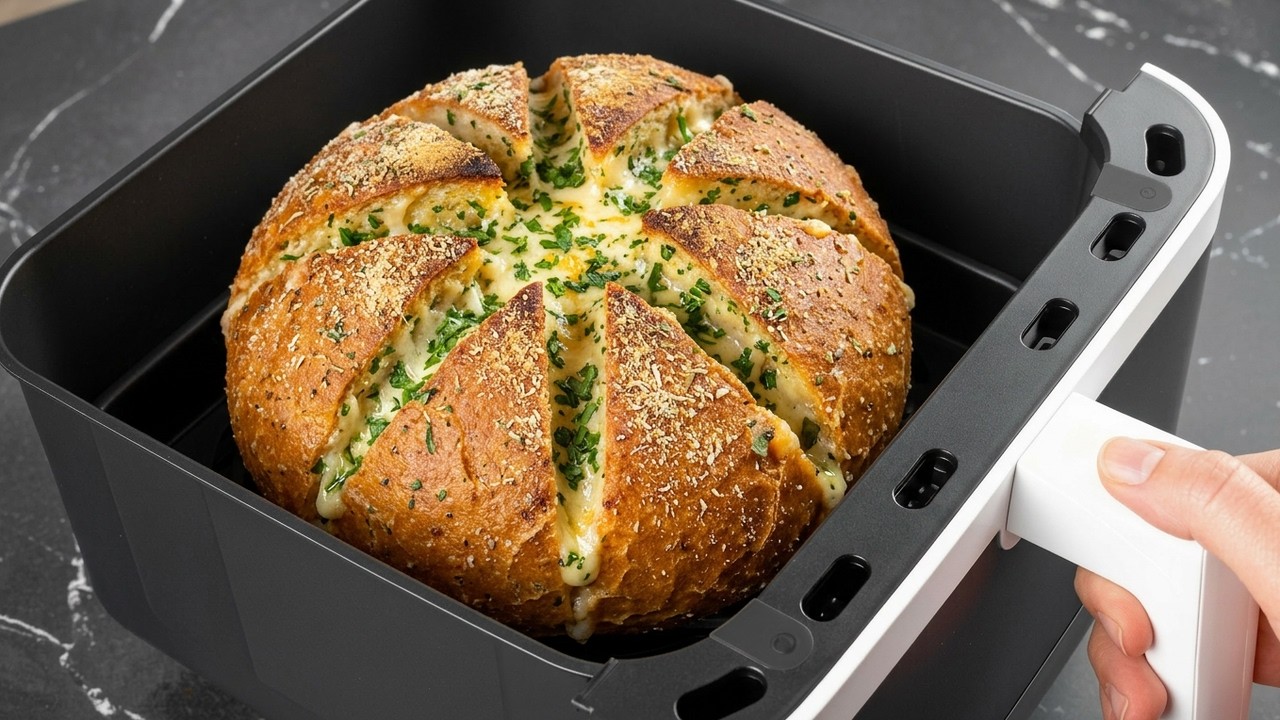 Garlic bread in Air Fryer! No knead! Everyone can make this bread!