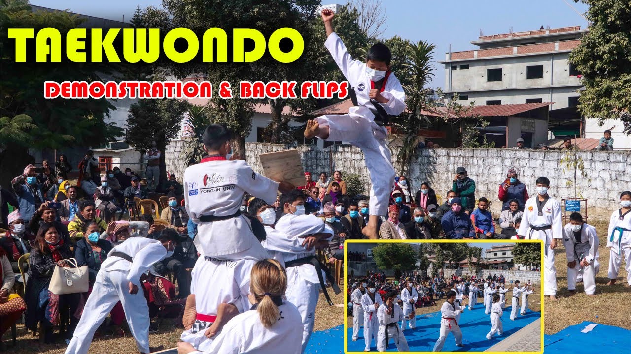 Taekwondo, Demonstration & back flips 