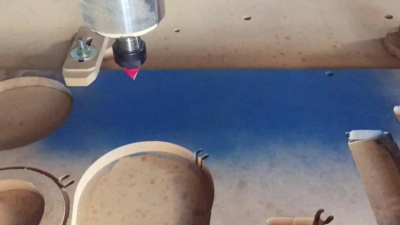 DIY CNC-(CNC Router) Test V-Carve timber style font. - YouTube