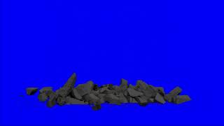 Medium Amount Of Falling Concrete Variation 1 - 3D Destruction Green Screen Pack