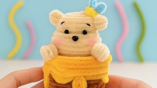 FuzzyTwist Easy pipe cleaner craft, honey bear making tutorial #cleaner #pipe #diy #handmade