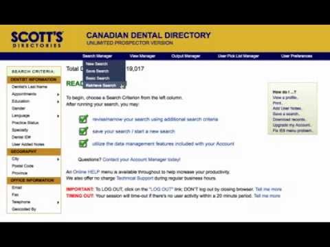Canadian Dental Directory Online - Scott's Directories