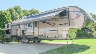 2014 Prime Time Crusader 360BHS bath & half bunkhouse 5th wheel walkaround tutorial video