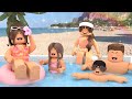 Family trip to our beach house drama super chaotic with voice  roblox bloxburg roleplay