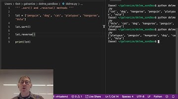 List Functions and Methods - sort() and reverse() methods
