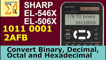Sharp EL-546X EL506X convert Binary, Decimal, Hexadecimal and Octal