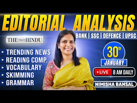 Editorial Analysis | 30th January, 2026 | Vocab, Grammar, Reading, Skimming | Nimisha Bansal