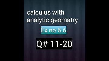 Mathcity Q no 11-20 ex no 6.6 Bsc and bs hons calculus with analytic geomatry math city