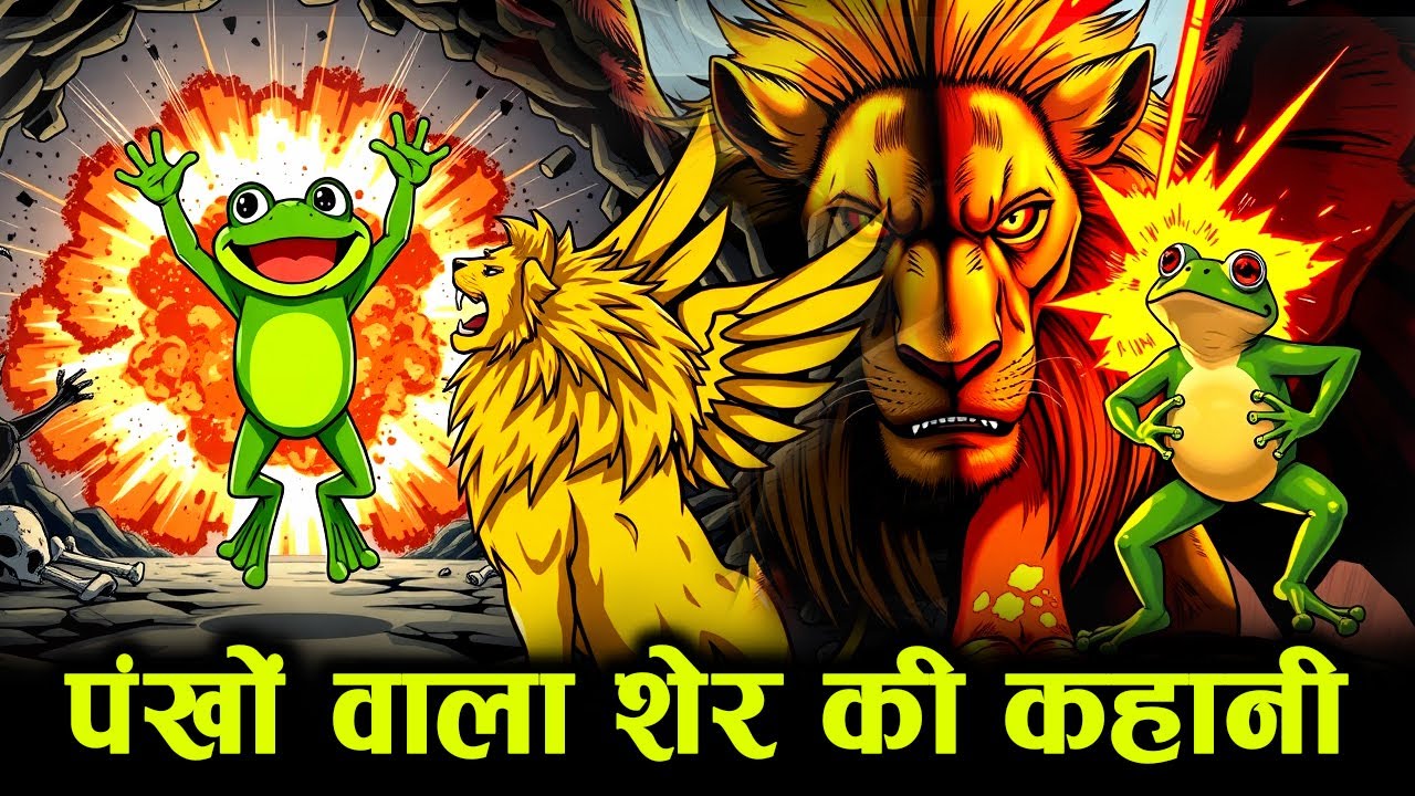 अहंकारी शेर की हार | साहसी मेंढक | Hindi Moral Story for Kids
