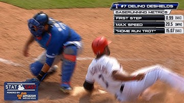 TOR@TEX: DeShields flies around bases with LL homer